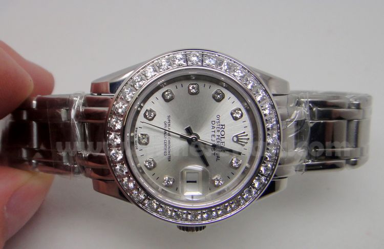 Rolex Masterpiece Stainless Steel 10Point Diamond Silver Dial